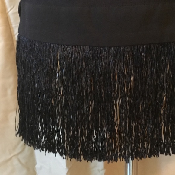 J Crew Chiffon Yoke Fringe Black Tank Sz XS - Picture 7 of 8